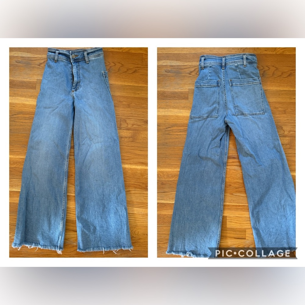Zara wide leg jeans, raw hem